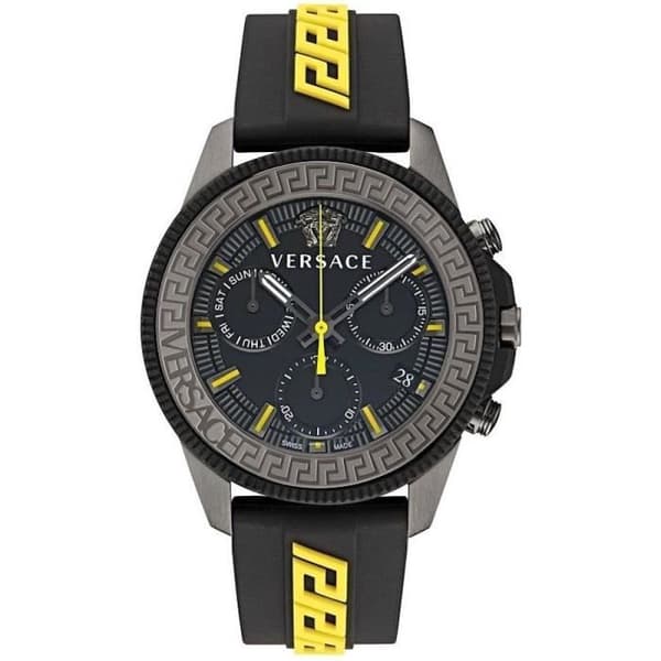 Quartz Klocka Herr - VERSACE - Greca Action VE3J00322 - Svart - Silikon - 45mm