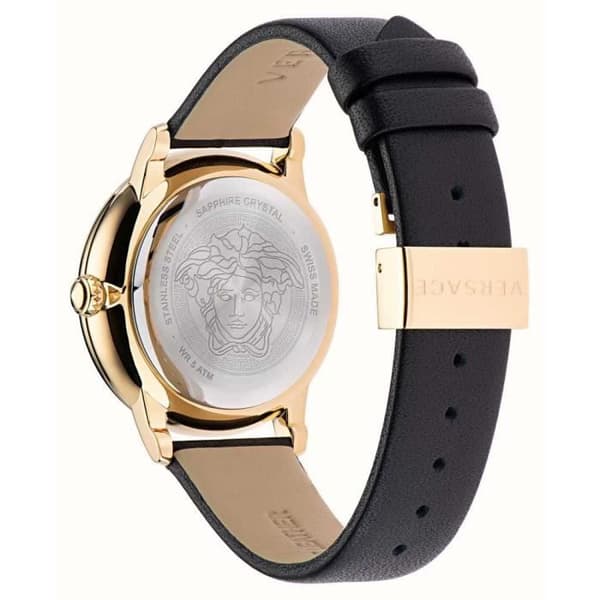 Kvinna Kvartsur - VERSACE - V-Tribute VE2P00222 - Svart - Läder - Chic