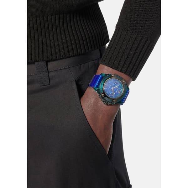 Versace Klocka - Herr - VEZ701122 - Blå plast - 44 mm - 3 bar