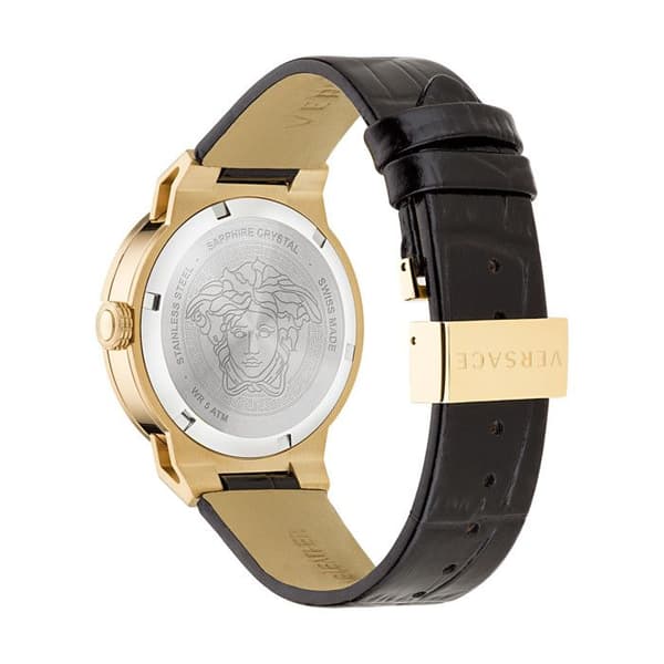 Klocka - Versace - VE3F00222 - Svart Läder - 38 mm - Vattentålig 5 bar