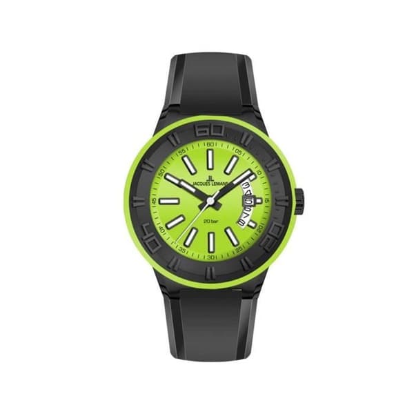 Klocka - Jacques Lemans - 1-1784N - Kvarts - Analog - Svart Silikonarmband