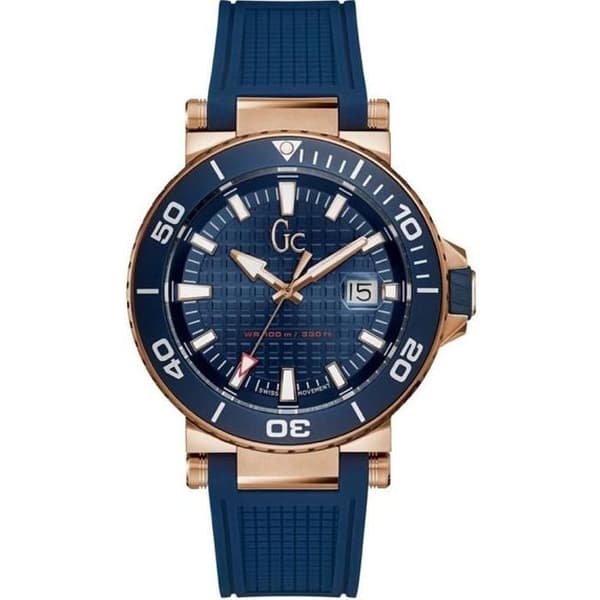 Klocka - Gc - Y36004G7 - 44mm - Kvarts - Blå gummirem