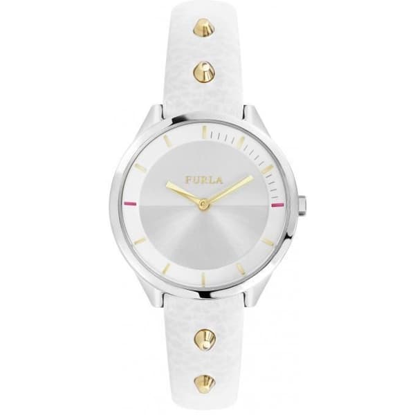 Klocka - Furla - R4251102524 - Stål - Vit Läder - Kvinna - Kvarn