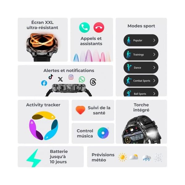 Ksix Venture Black - Smartwatch Xxl 1.85"