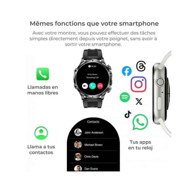 Ksix Venture Black - Smartwatch Xxl 1.85"