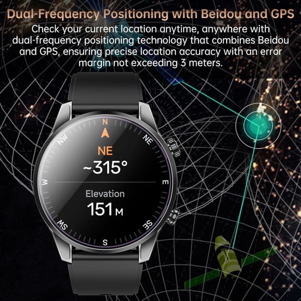 INF GPS Bluetooth Opkald Smartwatch - Sølv