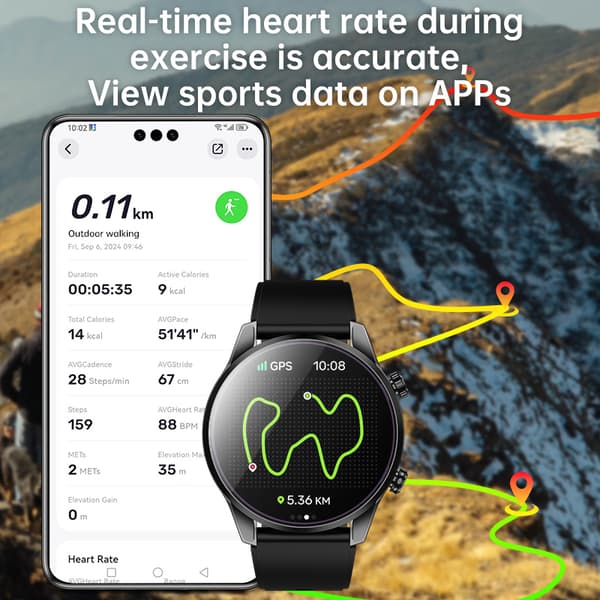 INF GPS Bluetooth Opkald Smartwatch - Sølv