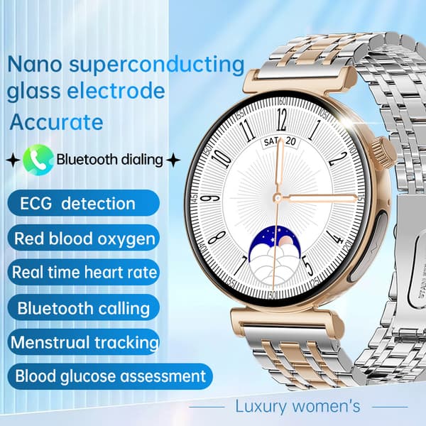 INF Smartwatch för kvinnor: EKG, Bluetooth-samtal & Musik