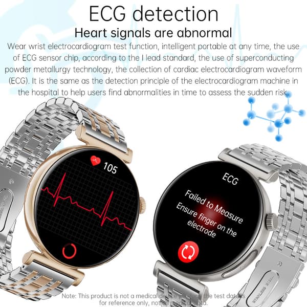 INF Smartwatch för kvinnor: EKG, Bluetooth-samtal & Musik