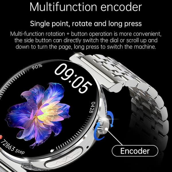 INF Smartwatch för kvinnor: EKG, Bluetooth-samtal & Musik