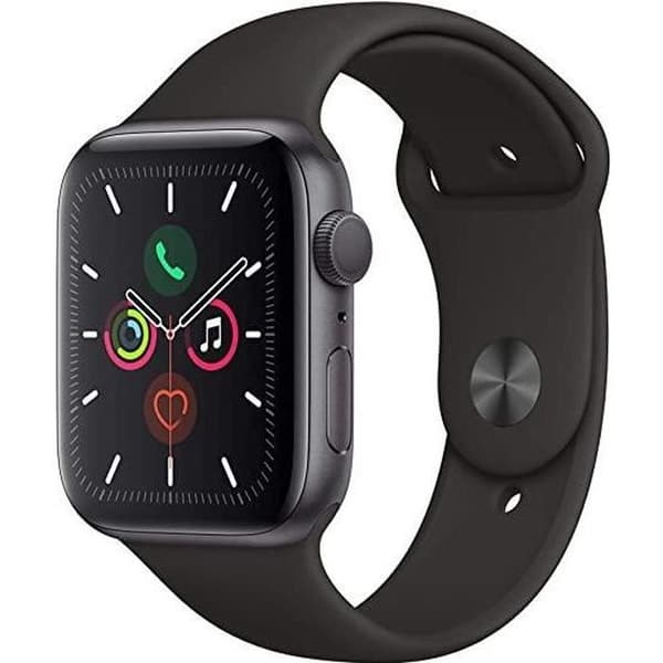 Apple Watch Series 5 44mm GPS Alu. Grått Sidereal Sportarmband Svart- REFURBISHED