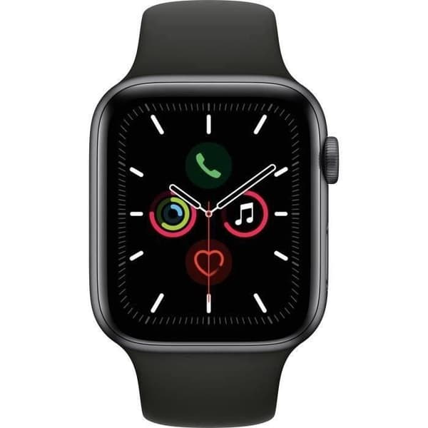Apple Watch Series 5 GPS 44 mm Space Grey aluminiumfodral - Svart band - M/L (2019) - Renoverad - Mycket bra skick- REFURBISHED