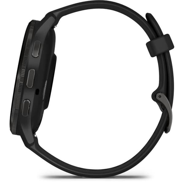 GPS Smartwatch - GARMIN - Venu 3 - WiFi - 35,4 mm (1,4) - Gråt stål, sort urkasse og sort silikonerem