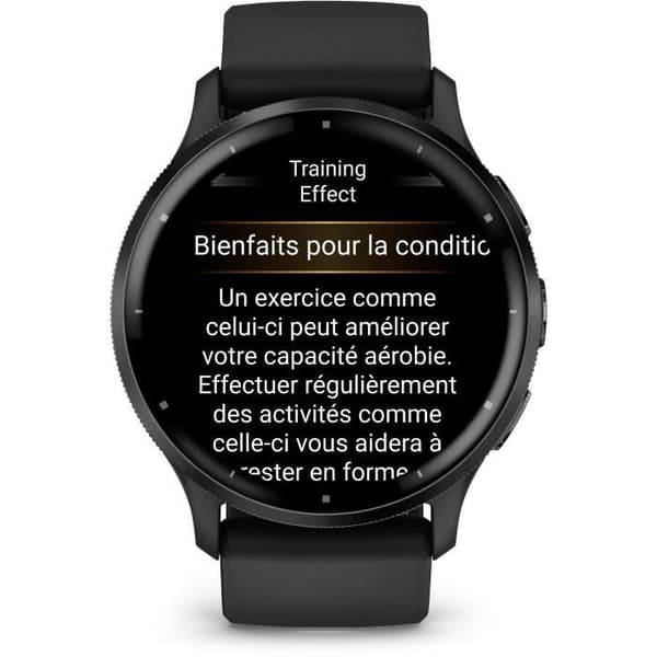 GPS Smartwatch - GARMIN - Venu 3 - WiFi - 35,4 mm (1,4) - Gråt stål, sort urkasse og sort silikonerem