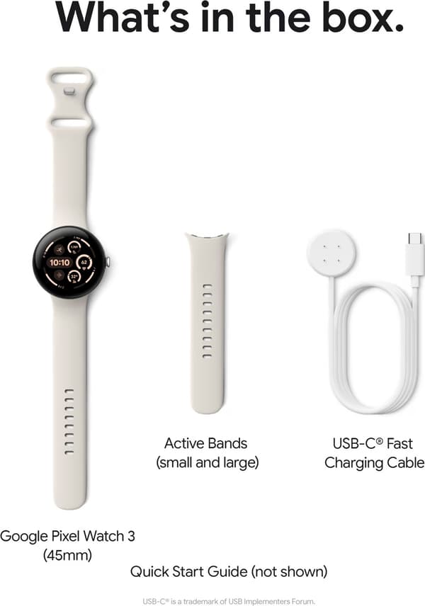 Google Pixel Watch 3 45mm Wifi -Obsidian/Svart