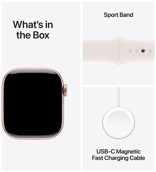 Apple Watch Series 10 GPS 46mm - Rose Gold Aluminium Case with Light Blush Sport Band - M/L