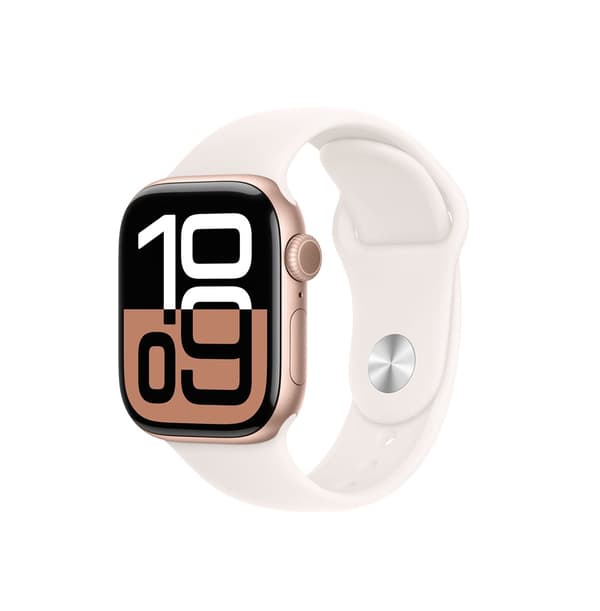 Apple Watch Series 10 GPS 46mm - Rose Gold Aluminium Case with Light Blush Sport Band - M/L