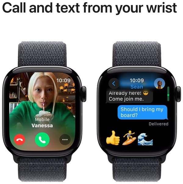 Apple Watch Series 10 GPS + Cellular 46mm - Jet Black Aluminium Case with Ink Sport Loop