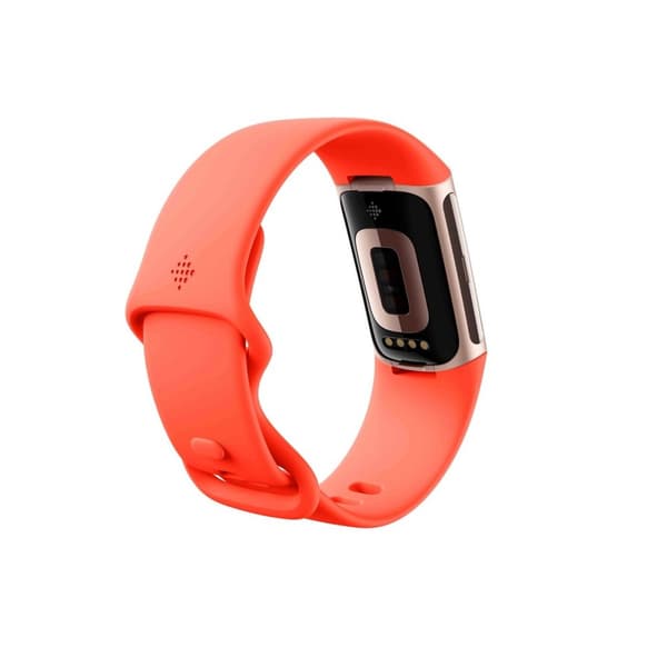 Fitbit Charge 6 aktivitetsarmband korall band/Champagne guld aluminium