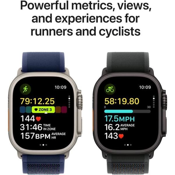 Apple Watch Ultra 2 GPS + Cellular - 49 mm - Sort titaniumurkasse - Mørkegrøn Alpine Loop-rem - Lille