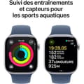 Miniatyrbillede 4 af 6: Apple Watch Series 10 GPS + Cellular - 46 mm - Sølvfarvet aluminiumskasse - Denim sportsrem - M/L