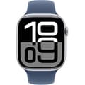 Miniatyrbillede 2 af 6: Apple Watch Series 10 GPS + Cellular - 46 mm - Sølvfarvet aluminiumskasse - Denim sportsrem - M/L