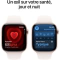 Miniatyrbillede 5 af 6: Apple Watch Series 10 GPS - 46 mm - Rosaguld aluminiumskasse - Lysebrun sportsrem - S/M