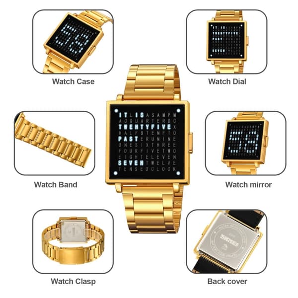 SKMEI Elektronisk Armbandsklocka Digital Klocka Datum Armbandsur - Svart Läder