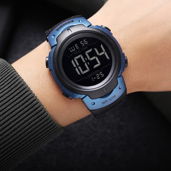 SKMEI Digital Elektronisk Armbandsklocka Klocka Dubbel Tid - Sjöblå