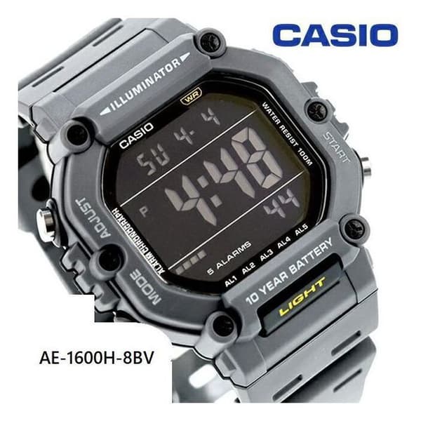 Sportklocka - Casio - AE-1600H-8BV - Batteritid 10 år - Vattentålighet 100m - Digital