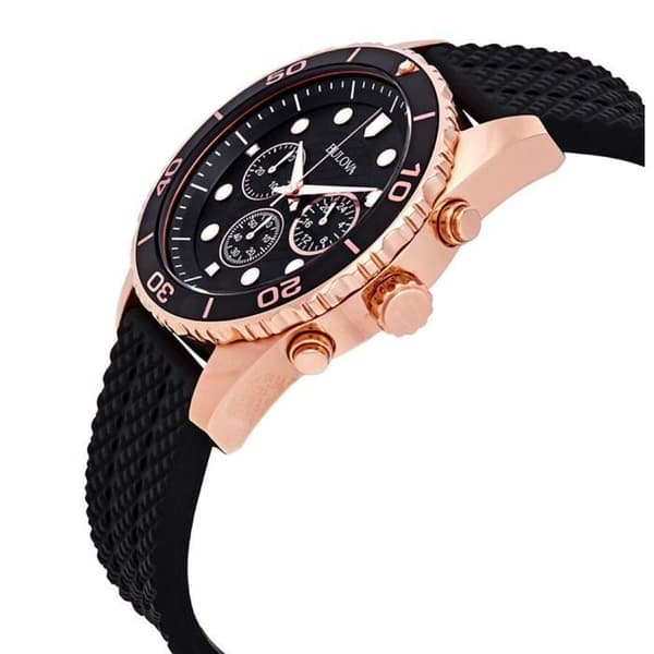 Klocka - BULOVA - 98A192 - Chronograf - Svart Gummi - Vattentålighet 10 Atm