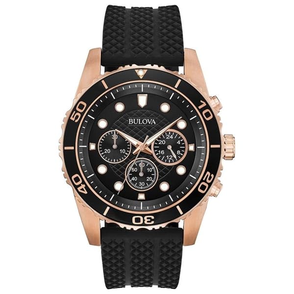 Klocka - BULOVA - 98A192 - Chronograf - Svart Gummi - Vattentålighet 10 Atm