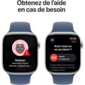 Miniatyrbillede 6 af 6: Apple Watch Series 10 GPS + Cellular - 46 mm - Silverfärgad aluminiumboett - Denim sportarmband - M/L