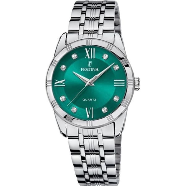 Herreur Festina F16940/F Grøn Sølvfarvet