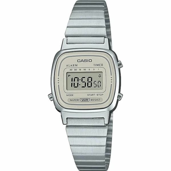 Naisten rannekellot Casio LA670WEA-8AEF Hopeinen