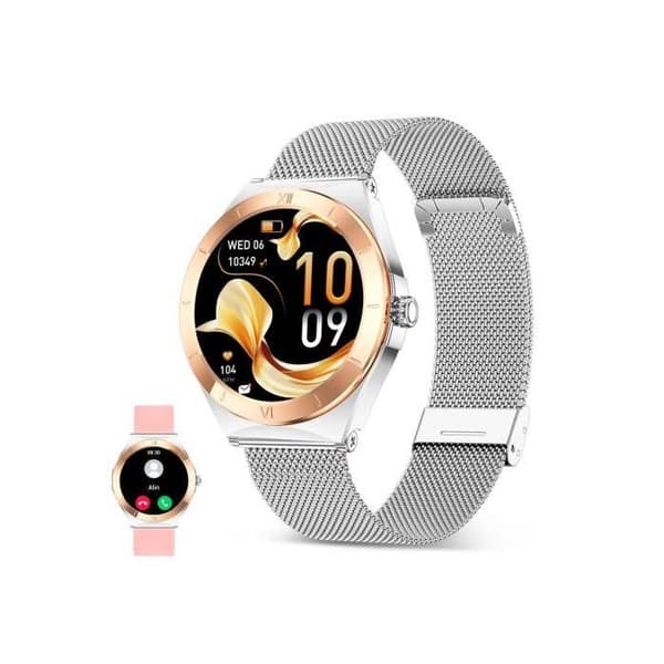 Ksix Lya Rosa - Smartwatch 1.19"- 2 Armband (metall + silikon)