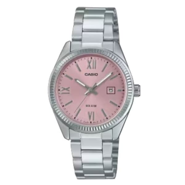 Damklocka Casio LADY DATE - PINK Silvrig (Ø 30 mm)
