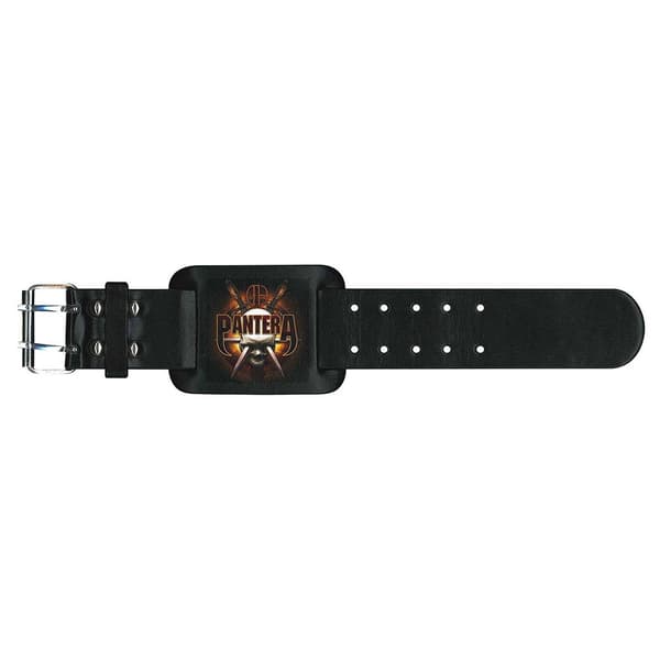 Pantera Leather Wrist Strap: Skull Knives