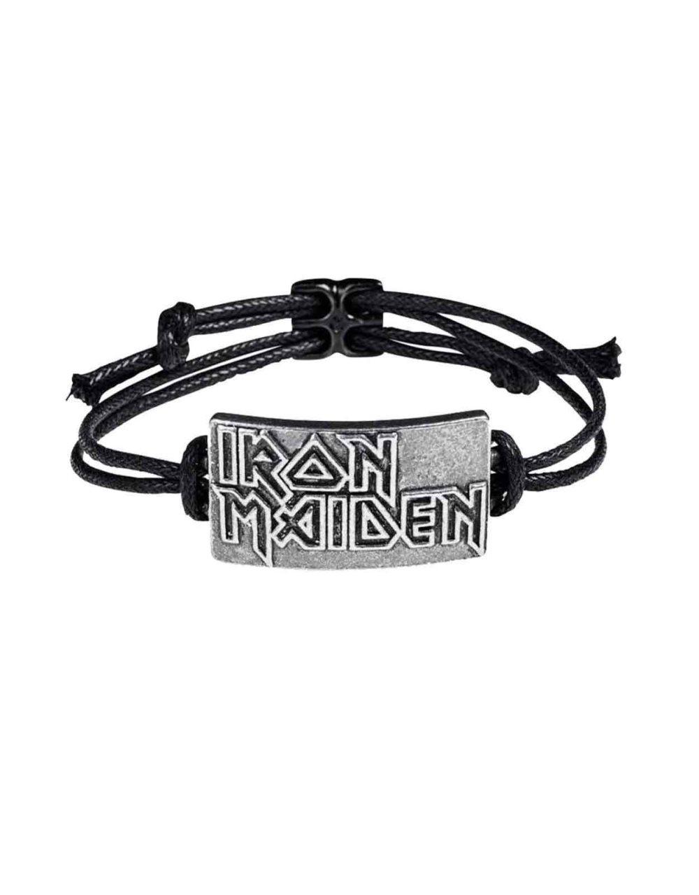 Iron Maiden Wristband Band Logo 3D sculpted pewter Official Black One Size