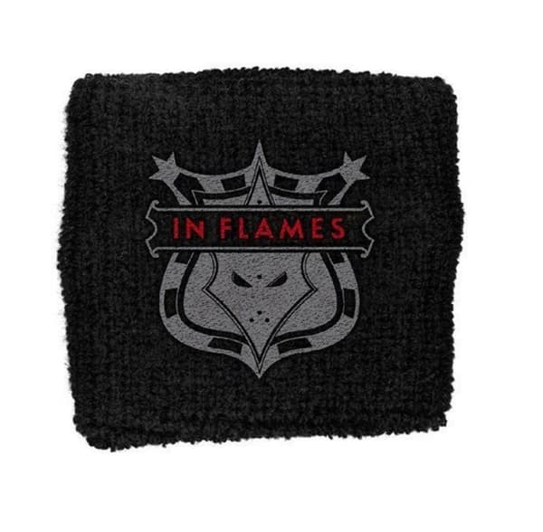 In Flames Shield band Logo Official black Cotton Sweatband Taglia unica