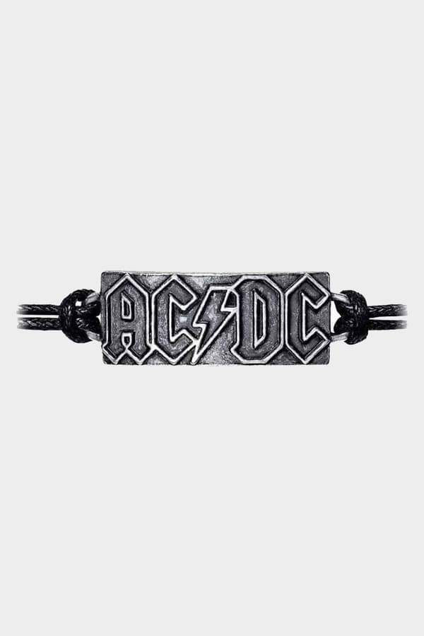 AC/DC Wristband Lightning Band Logo 3D sculpted pewter Official Black One Size