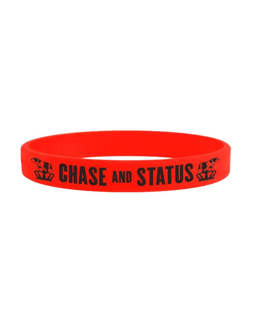 Chase and Status Wristband Bulldog Logo Official Red Rubber One Size