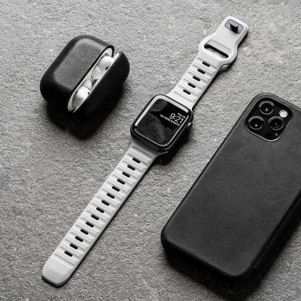 Apple Watch 42/44/45/49 mm holdbart armbånd Titan's Grip - Lysegrå