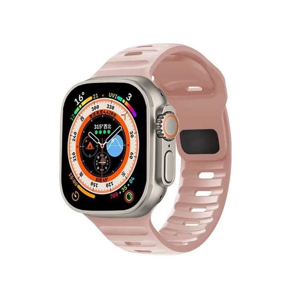 Apple Watch 42/44/45/49 mm holdbart armbånd Titan's Grip - Lysegrå