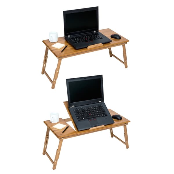Laptopställ i trä 72 x 35 x 26 cm justerbar - brun