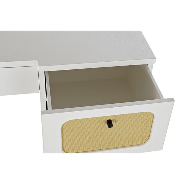 Skrivebord DKD Home Decor Gran Hvid Spanskrør (140 x 50 x 76 cm)