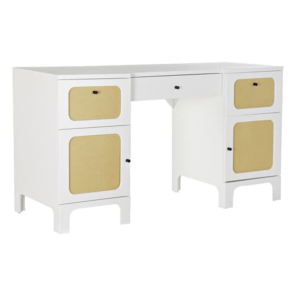 Skrivebord DKD Home Decor Gran Hvid Spanskrør (140 x 50 x 76 cm)