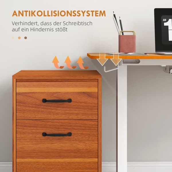 Justerbar Stående Skrivebord, 120x60 cm, Naturtræ