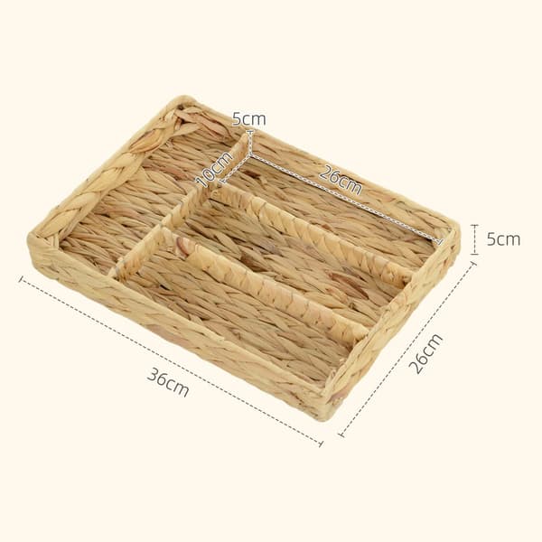 Opbevaringskurv Sæt, 2er-Set, 36x26x5 cm, Naturligt Træ