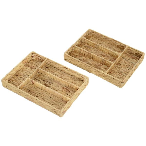 Förvaringskorg Set, 2er-Set, 36x26x5 cm, Naturträ